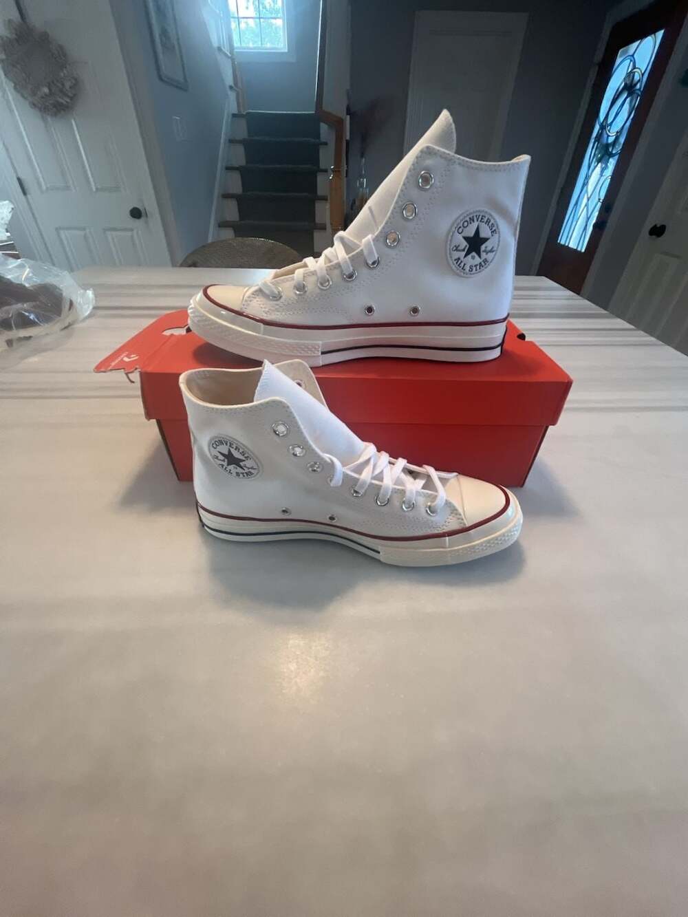 Converse Chuck 70 High Top Size 8 White Canvas Sneakers unisex M8 W 10
